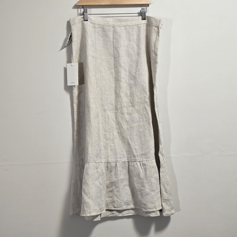 Wilfred Chariot 100% Linen Natural Ecru Maxi Skirt - Picture 6 of 9